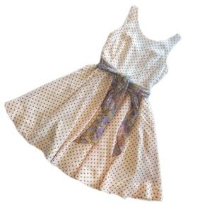 Women’s 100% silk Anthropologie polkadot A line dress size 4
